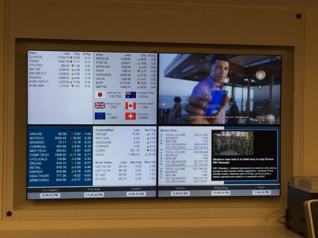 Trading Floor San Francisco Digital Signage