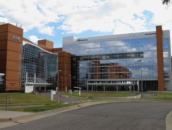 Exterior view of the University of Arkansas Medical Center