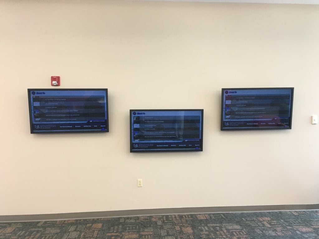 University of South Alabama Displays on a wall