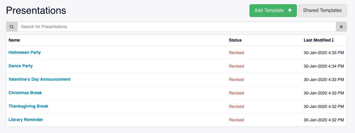 Digital signage content management system.