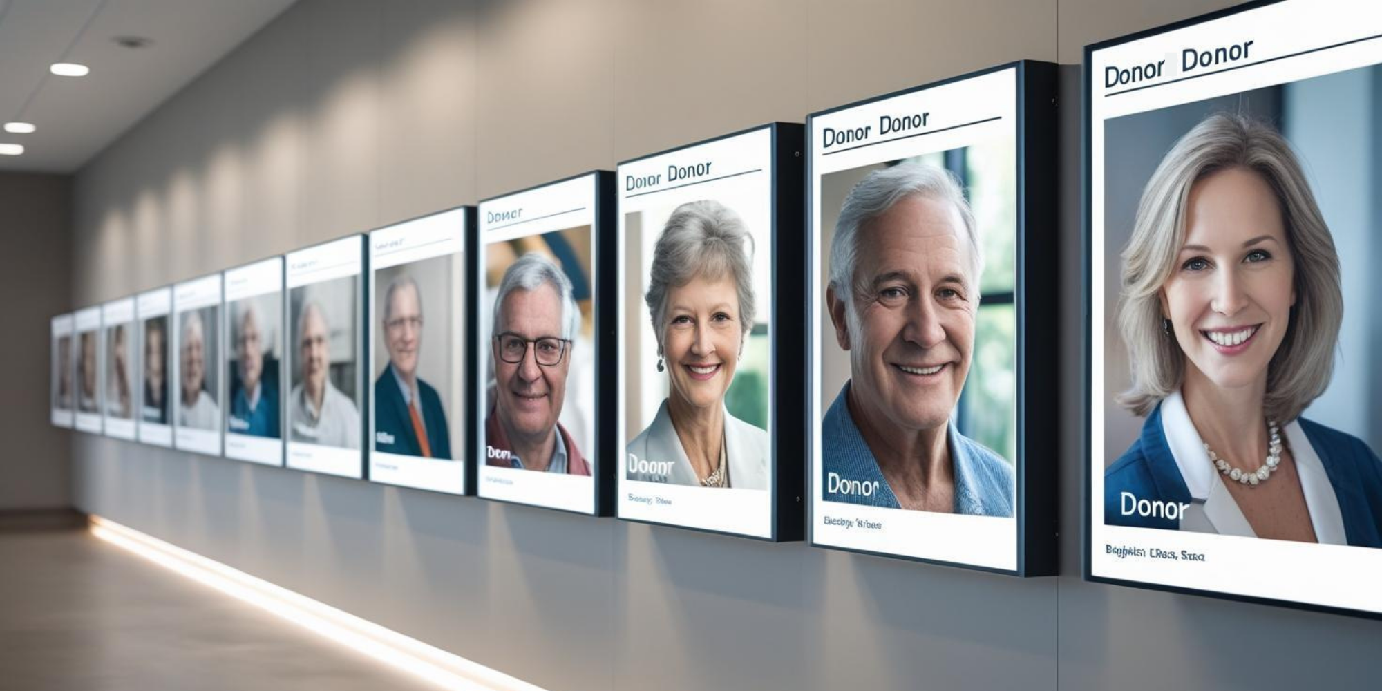 Donors displayed on the wall.