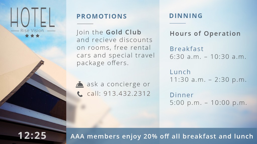 Digital Signage Hotel Template