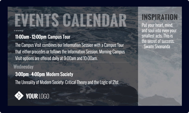 Local Announcements And Events Digital Signage