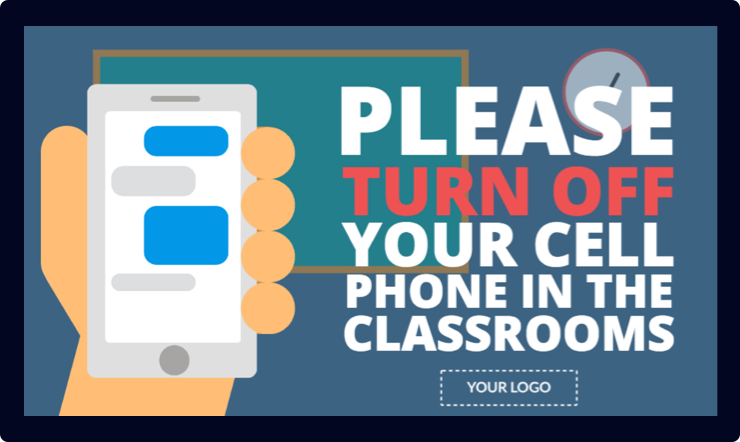 No Cell Phones Digital Bulletin Boards