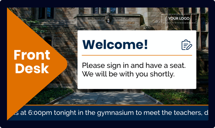 Office Front Desk Digital Signage