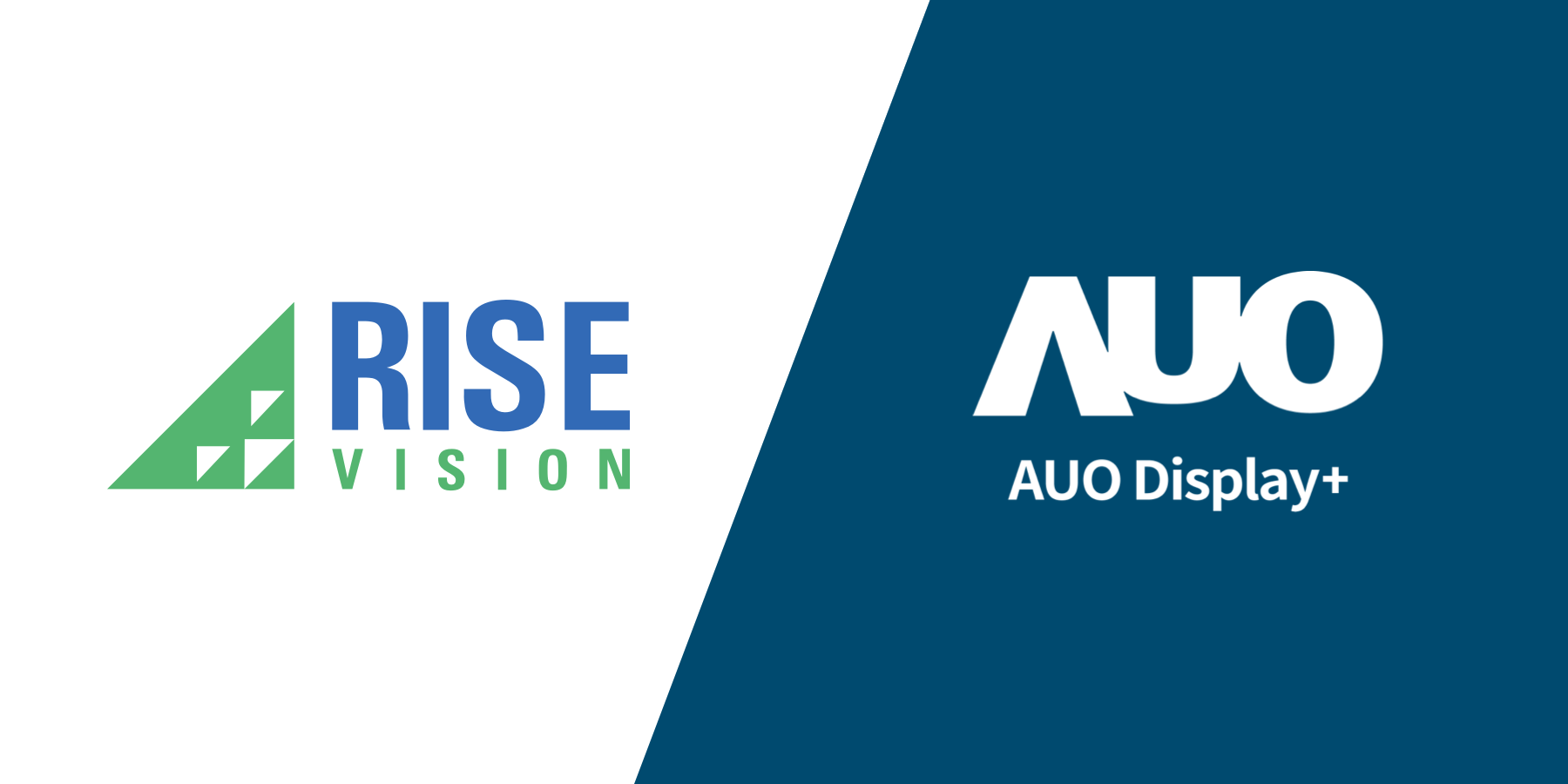 Rise Vision logo and AUO Display Plus logo