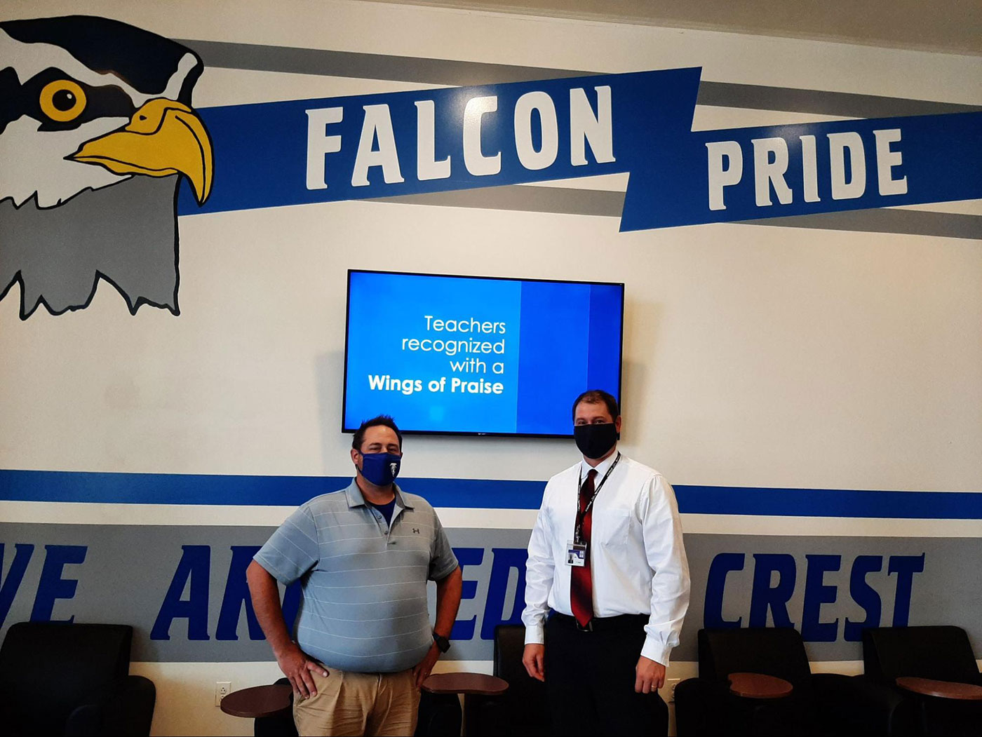 School lobby digital signage example.