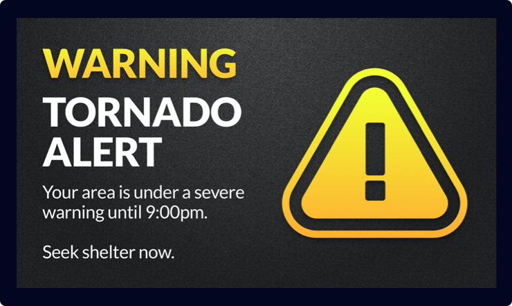 Severe Weather Warnings Digital Signage University