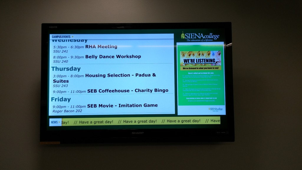 siena college digital signage rise vision chromebox