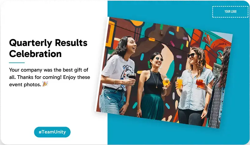 Rise Vision digital signage template for celebrations