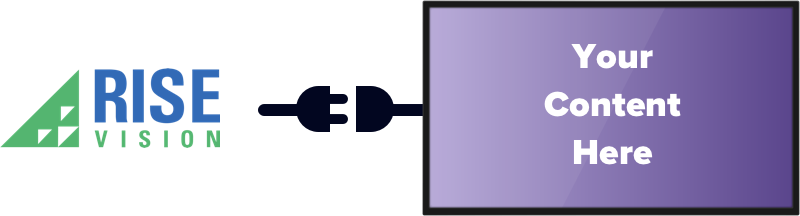digital signage display showing connection to rise vision